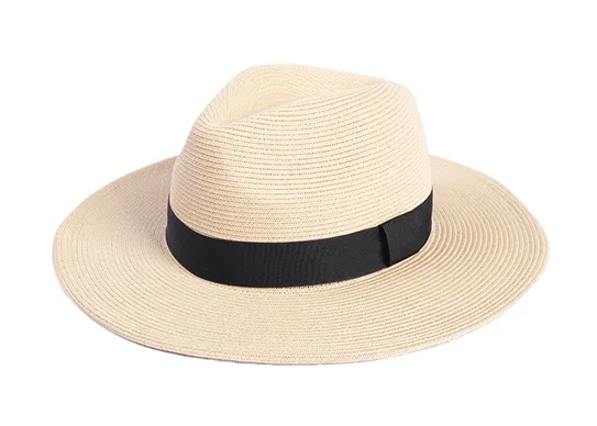 قبعات فيدورا من القش بحافة واسعة مخصصة