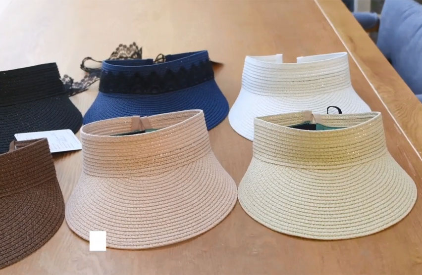مخصص للنساء حماية من أشعة الشمس الصيف من القش قناع قبعة قبعات