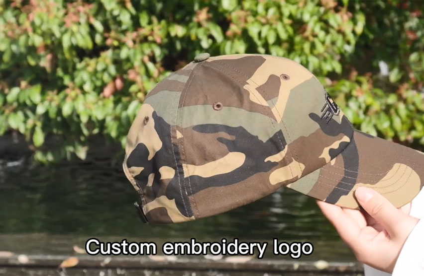 الجملة مخصص التطريز شعار 6 لوحة التمويه التمويه الجيش قبعة بيسبول