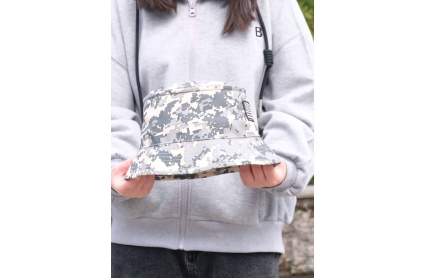 قبعة دلو عسكرية للصيد مموهة مصنوعة من القطن بتصميم مخصص ومطبوع بالجملة